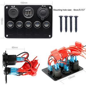 Водонепроницаемый светодиодный кулисный переключатель для автомобиля, 5 каналов, 12 В - Product Image 2