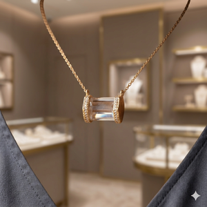 Collier Pendentif Charme Femme en Argent Sterling 925 Massif avec Quartz Clair et Zircon, Luxe Romantique, Vente en Gros, Cadeau de Mariage, Prix Bas - Product Image 2
