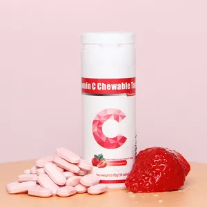 OEM/ODM厂家价格草莓味天然维生素c咀嚼片免疫系统保健食品