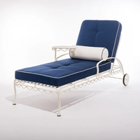 Hodon Coussin cylindrique extérieur haut de gamme personnalisé bleu marine, adapté aux chaises longues et à la décoration de la cour