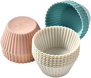 Reusable <b>Silicone</b> Round <b>Baking</b> Cups Muffin Liners <b>Silicone</b> Cupcake Muffin <b>Baking</b> Cups Liners 36 Pack - Product Image 1