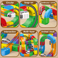 150 pièces de jouets de construction magnétiques 3D : camion, train électrique et train ferroviaire pour enfants, jouets flexibles à emboîter magiques