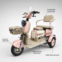 Scooter à trois roues motorisé NEUF, moteur différentiel 500W, roues en fer, vente en gros, export, 48V 60V, tricycle adulte