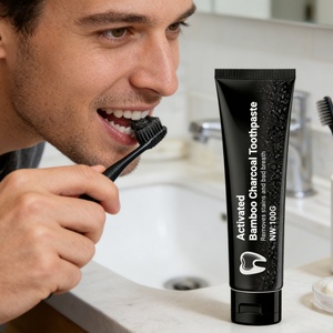 Vente en gros d'usine OEM ODM Pâte dentifrice blanchissante au charbon de bois pour un nettoyage en profondeur, dentifrice naturel au charbon de bambou activé noir - Product Image 2