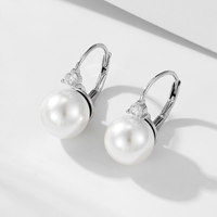 Boucles d'oreilles pendantes tendance et élégantes pour femmes, en argent 925 plaqué or 14 carats, avec perles Edison de qualité AAAA/AAAAA, idéales pour les mariages (vente en gros)