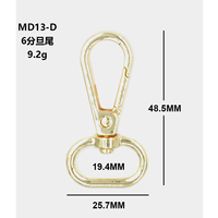 Mousqueton pivotant à ressort avec logo métallique, sans nickel, robuste, durable et polyvalent, accessoire pour sac, ceinture ou sangle