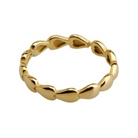 Vente en gros de bagues de promesse en forme de cœur en acier inoxydable plaqué or bagues épaisses empilables bijoux minimalistes pour les doigts cadeaux taille 6-9