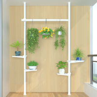 YIJIALE Support de fleurs réglable DIY, étagère télescopique pour plantes, support métallique pour balcon