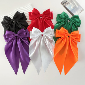 Big <strong>Hair</strong> Bows Solid Color Long Tail Bowknot <strong>Hair</strong> Clip <strong>Hair</strong> Ribbon Barrettes Metal Clips Women Popular <strong>Hair</strong> <strong>Accessories</strong> - Product Image 3