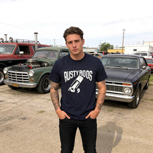 T-shirt d'été pour homme en coton doux imprimé, motif lettres vintage sur le thème <span class=keywords><strong>de</strong></span> la culture automobile et des pistons mécaniques modifiés, à manches courtes - Product Image 6