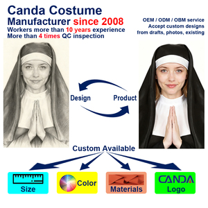 Trang phục nữ tu dài kiểu dáng thanh lịch, phong cách Gothic, dành cho người lớn, dùng trong tiệc hóa trang, nhập vai nhân vật tôn giáo, sản xuất tại nhà máy. - Product Image 4