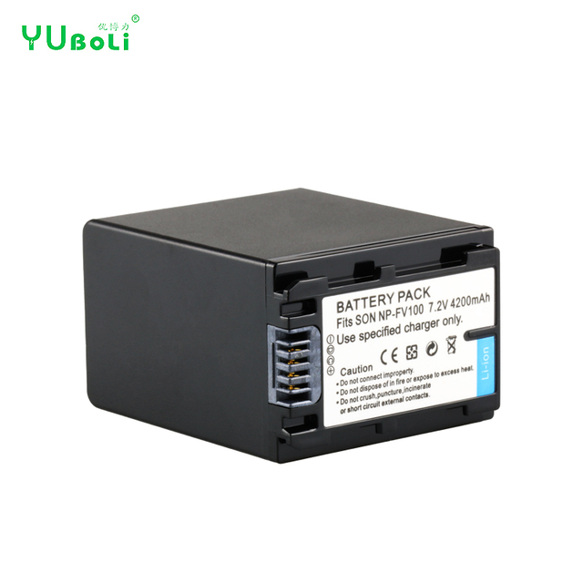 NP-FV100 Replacement Li-ion Camcorder Battery 7.2V 4200mAh for Sony FDR-AX100 AX53 CX700 PJ820 Handheld Video Camera
