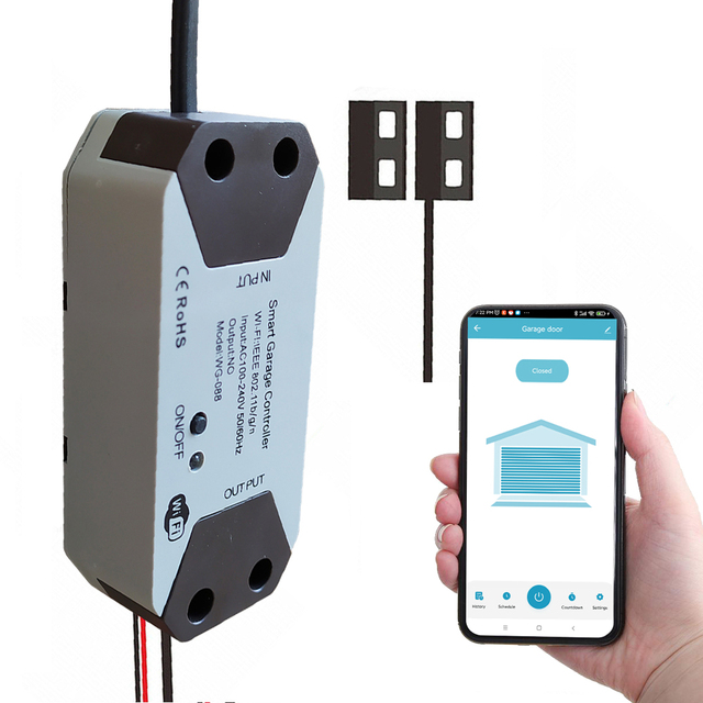Tuya Smart Life WIFI Garage Door Opener Sliding Gate Controller Work with Alexa Echo Google Home Voice Control No Need Hub