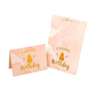 Tarjeta de feliz <span class=keywords><strong>cumpleaños</strong></span>, tienda de flores, tienda de panadería, tarjeta de felicitación, felicitaciones, tarjetas de felicitación con logotipo de lámina de oro personalizado - Product Image 4