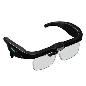 Lunettes de lecture grossissantes à chargement USB, 5 niveaux de grossissement, monture éclairée, verres noirs/blancs, verres transparents ; adaptées - Product Image 1