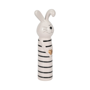 Statuetta di coniglio in ceramica con scultura decorativa a forma di cuore per la casa, il bagno, l'ufficio, il soggiorno - Product Image 2