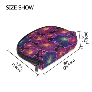 Hawaiian Flowers Design Zipper Closure Mini Change Purse Pouch <b>Small</b> Coin <b>Wallet</b> Custom Print Aloha Coin Purses for Women - Product Image 3