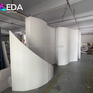 LEDA White Curved Shape Acrylic Party <b>Backdrop</b> Pvc Wedding Door Arch <b>Stand</b> <b>Backdrop</b> Event Decoration Party 3D Decoration Wall - Product Image 5
