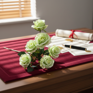 Série Verte Fleurs Artificielles Réalistes en Soie : Pissenlit, Larmes de Bambou, Hortensia, Rose – Décoration Mariage et Maison – Moulage par Injection - Product Image 4