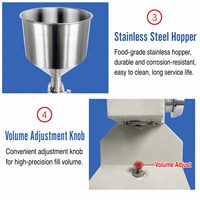 Machine de remplissage manuelle pour pâtes épaisses, sauces, liquides, confitures, miel, crèmes, shampoings et produits cosmétiques
