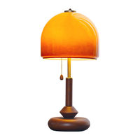 Lampe de table en bois massif de style médiéval avec interrupteur à fermeture éclair et éclairage d'ambiance à intensité variable pour la décoration de la chambre et du bureau