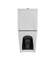 WC moderne deux pièces sans bride, à double chasse, forme allongée, couleur noir mat haut de gamme, avec fonction Tornado, certifié CE, pour salle de bain