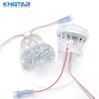 Luces Puntuales Direccionables de Alta Luminosidad de 57 mm y 18 LED, IP67, RGB, DC24V, Controladas por WiFi, de Doble Cara, para Atracciones de Parques de Diversiones
