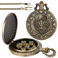 Nouveaux modèles uniques de donjons et dragons polyédriques TTRPG Mini dés montre de poche en métal pour l'utilisation du jeu de planches