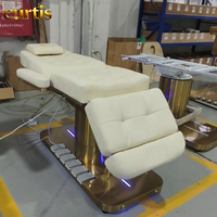 Table de massage électrique professionnelle à 3 moteurs pour salon de beauté, spa, extension de cils, avec dossier réglable et éponge haute densité, idéale pour hôtels et salles de sport