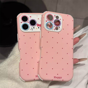 Colorful <b>Camera</b> cute KT cat Polka Dot pattern Soft Mobile phone case for <b>iPhone</b> 17 16 15 pro max Cartoon Shockproof back <b>cover</b> - Product Image 2