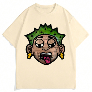 Impresión DTF a la moda informal para hombre, camiseta de manga corta con diseño de hombre peludo verde, Camiseta de cuello redondo adecuada para todo el uso - Product Image 6