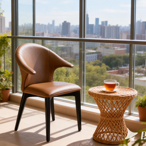 Sedia da Pranzo Moderna Ruili in Pelle e Tessuto, Stile Italiano, con Struttura in Bronzo, per Sala da Pranzo - Product Image 4