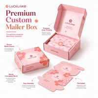 Cajas de Cartón Corrugado Reciclables al por Mayor para Envíos de Cosméticos, Color Negro y Rosa, con Impresión de Logotipo