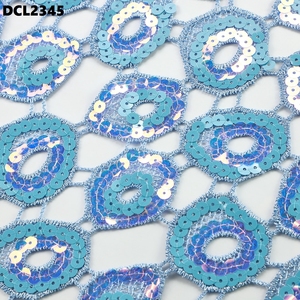 Tissu africain en dentelle guipure 2024 Dernières broderies nigérianes à sequins pour la couture de robes de <span class=keywords><strong>mariage</strong></span> pour femmes DCL2350 - Product Image 2