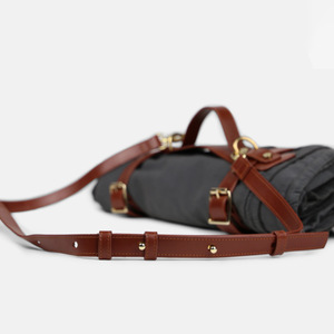 Custom outdoor camping <b>blanket</b> holder, PU leather yoga mat carrying strap, portable <b>picnic</b> rug storage strap - Product Image 3