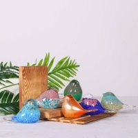 Oiseau personnalisé en verre soufflé à la main, ornements de jardin, décoration de maison, vente en gros