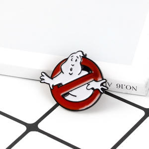 Cazafantasmas película <span class=keywords><strong>Logo</strong></span> insignia fantasma blanco broche Pin para bolsos ropa solapas personalizado impreso Halloween divertido esmalte pines - Product Image 3