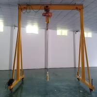 Mini-grue portique sur mesure 4 tonnes avec palan électrique et roues pivotantes, chariot de levage portable doté d'une boîte de vitesses et d'un moteur