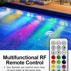 Lumière de piscine télécommandée rechargeable 200FT avec minuterie, lumières subaquatiques à changement de couleur, lumières LED submersibles pour piscine - Product Image 5