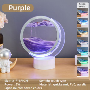 USB đầy màu sắc ánh sáng ban đêm tiên tiến trang trí thủy tinh QuickSand nghệ thuật bàn đèn Acrylic LED bảng đèn - Product Image 6