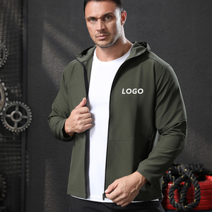 Track <b>Jacket</b> Polyester High Quality Men Active Wear Hood Design Zipper Pocket Waterproof Sport <b>Workout</b> <b>Jacket</b> For Men - Product Image 2
