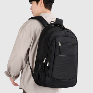 Men's Casual <b>Backpack</b> <b>Large</b> Capacity 15 Inches Laptop Compatible Business Travel Solid Color Durable Design - Product Image 3
