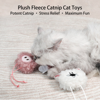 Jouet suspendu pour chat en polaire pelucheuse à motif souris, avec corde élastique et bâtonnet à herbe à chat, écologique, anti-ennui et anti-anxiété