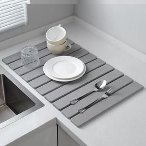 حصيرة تجفيف من الدياتومايت صديقة للبيئة مطبوعة حسب الطلب، تصميم عصري لتجفيف الأطباق على سطح المطبخ، امتصاص سريع للماء، الحد الأدنى للطلب قطعة واحدة - Product Image 6