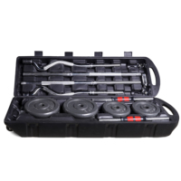 Ensemble d'Haltères et Barres 50KG 55KG en Fonte Ajustable pour Fitness et Musculation