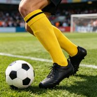 Chaussettes de compression de football pour hommes, personnalisées, antidérapantes, invisibles, en maille, pour l'été, avec matériau en nylon respirant