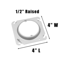 Plaque de recouvrement de boîte de jonction galvanisée de 4 pouces, anneau de dispositif carré à rond surélevé de 1/2 "avec fentes inclinées