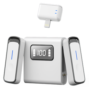 Microphone cravate stéréo sans fil portable SX88, mini micro numérique magnétique à suppression de bruit pour diffusion en direct et extérieur - Product Image 1