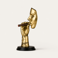Statue décorative Art Déco dorée en résine, représentant une main tenant un cigare, pour bar à cigares, décoration de table, cadeau de mariage, pour homme, bar à domicile