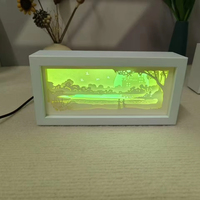 Lampe de chevet rechargeable personnalisée en papier sculpté Veilleuse de table cadeau créatif impression logo Veilleuse à cadre blanc